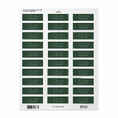 Minimalistisch elegant Moss Script Retouradres Etiket (Full Sheet)
