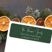 Minimalistisch elegant Moss Script Retouradres Etiket