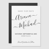 Minimalistisch Elegant Name Script Black White Wed (Voorkant / Achterkant)