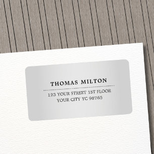 Minimalistisch Elegant Nep Zilver Zwarte Label