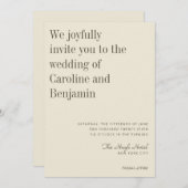 Minimalistisch elegant olive crème Modern Wedding Kaart (Voorkant / Achterkant)
