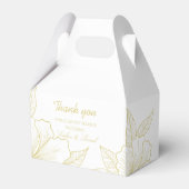Minimalistisch Elegant Omtrek Bloemen Bruiloft Bedankdoosjes (Voorkant Zijde)