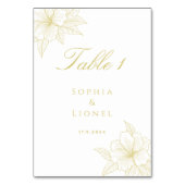 Minimalistisch Elegant Omtrek Bloemen Bruiloft Kaart (Voorkant)