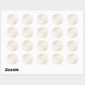 Minimalistisch Elegant Omtrek Bloemen Bruiloft Ronde Sticker (Vel)
