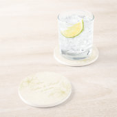 Minimalistisch Elegant Omtrek Bloemen Bruiloft Zandsteen Onderzetter (Zijkant)