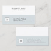 Minimalistisch Elegant Ontwerp Blauw Wit Vlak Visitekaartje (Voorkant / Achterkant)