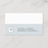 Minimalistisch Elegant Ontwerp Blauw Wit Vlak Visitekaartje (Achterkant)