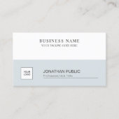 Minimalistisch Elegant Ontwerp Blauw Wit Vlak Visitekaartje (Voorkant)