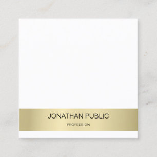 Minimalistisch Elegant Ontwerp Goud Effect Eenvoud Vierkante Visitekaartje