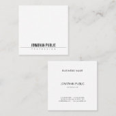 Minimalistisch Elegant Ontwerp Modern B&W Clean Pl Vierkante Visitekaartje (Voorkant / Achterkant)