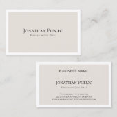 Minimalistisch elegant ontwerp Modern Plain Trendy Visitekaartje (Voorkant / Achterkant)