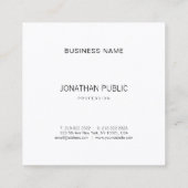 Minimalistisch Elegant Ontwerp Moderne B&W Duideli Vierkante Visitekaartje (Achterkant)