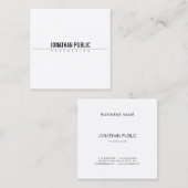 Minimalistisch Elegant Ontwerp Moderne B&W Duideli Vierkante Visitekaartje (Voorkant / Achterkant)