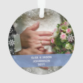 Minimalistisch elegant ooit na 2 foto's ornament (achterkant)