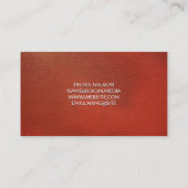 minimalistisch | Elegant Oranje leder Visitekaartje (Achterkant)