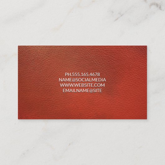 minimalistisch | Elegant Oranje leder Visitekaartje (Achterkant)