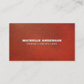 minimalistisch | Elegant Oranje leder Visitekaartje (Voorkant)