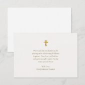Minimalistisch Elegant Orthodox Christelijk Doopse Bedankkaart (Voorkant / Achterkant)