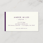 Minimalistisch Elegant Paarsste Hallo Ivoor Chic S Visitekaartje (Achterkant)