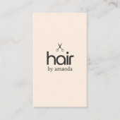 Minimalistisch Elegant Pastel Beige Bold Schaar Ha Visitekaartje (Voorkant)