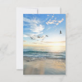 Minimalistisch Elegant Photo Beach Wedding Kaart (Achterkant)