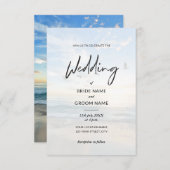 Minimalistisch Elegant Photo Beach Wedding Kaart (Voorkant / Achterkant)