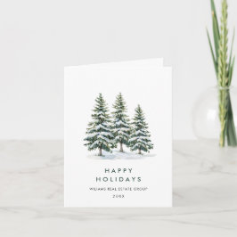 Minimalistisch Elegant Pine Tree Christmas Corpora Feestdagen Kaart