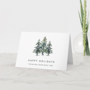 Minimalistisch Elegant Pine Tree Christmas Corpora Feestdagen Kaart