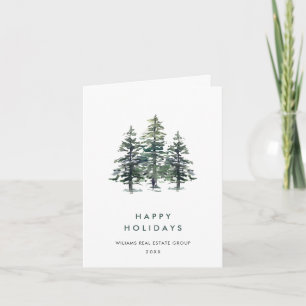 Minimalistisch Elegant Pine Tree Christmas Corpora Feestdagen Kaart