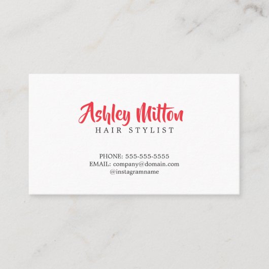 Minimalistisch Elegant Plain Hairdresser Visitekaartje (Voorkant)