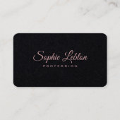 Minimalistisch Elegant Premium Zwart Rond Visitekaartje (Voorkant)