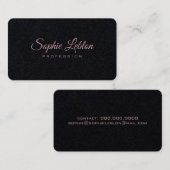 Minimalistisch Elegant Premium Zwart Rond Visitekaartje (Voorkant / Achterkant)