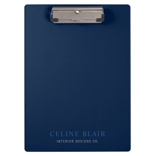 Minimalistisch Elegant Professional Navy Blue Klembord (Voorkant)
