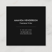 Minimalistisch Elegant Professional Square Vierkante Visitekaartje (Achterkant)