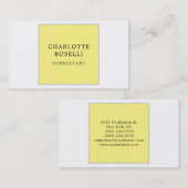 Minimalistisch Elegant Professional Yellow White Visitekaartje (Voorkant / Achterkant)