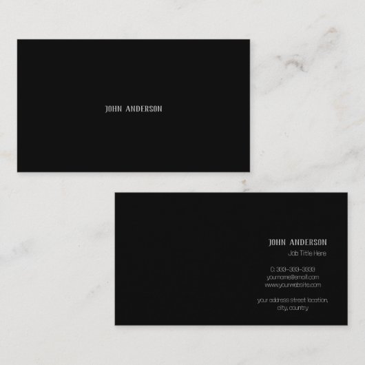 Minimalistisch elegant professioneel Visitekaartje (Voorkant / Achterkant)