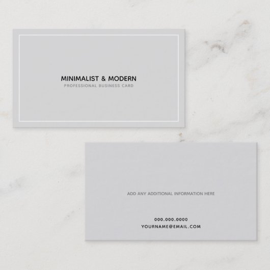 Minimalistisch Elegant Professioneel zwart wit Visitekaartje (Voorkant / Achterkant)