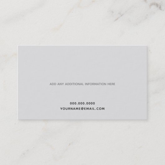 Minimalistisch Elegant Professioneel zwart wit Visitekaartje (Achterkant)