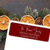 Minimalistisch elegant Red Script-retouradres Etiket