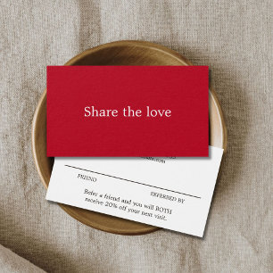 Minimalistisch Elegant Red White Beauty Salon Visitekaartje