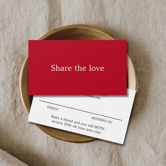 Minimalistisch Elegant Red White Beauty Salon Visitekaartje