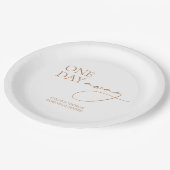 Minimalistisch Elegant repetitie diner wit Papieren Bordje (Gekanteld)