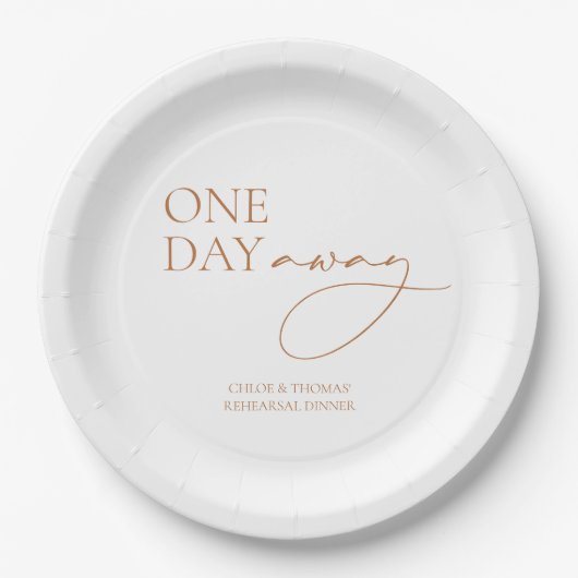 Minimalistisch Elegant repetitie diner wit Papieren Bordje (Voorkant)