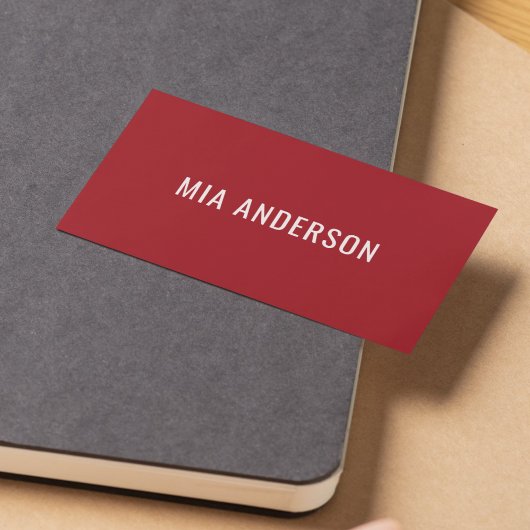 Minimalistisch Elegant Rood Oud Wit Bold Netwerken Visitekaartje