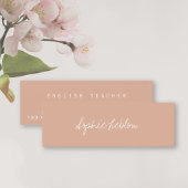 Minimalistisch Elegant Roos Engelse leraar mosterd Mini Visitekaartje