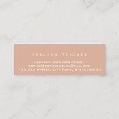 Minimalistisch Elegant Roos Engelse leraar mosterd Mini Visitekaartje (Achterkant)