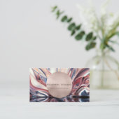 Minimalistisch Elegant Roos Gold Cirkel Abstract Visitekaartje (Staand voorkant)