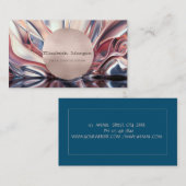 Minimalistisch Elegant Roos Gold Cirkel Abstract Visitekaartje (Voorkant / Achterkant)