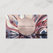 Minimalistisch Elegant Roos Gold Cirkel Abstract Visitekaartje (Voorkant)