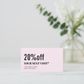Minimalistisch Elegant Roos White Beauty Coupon (Staand voorkant)
